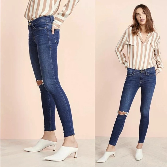 Frame Denim Jeans Frame Queensway Dark Wash Le Skinny De Jeanne